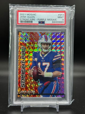 2021 Mosaic Straight Fire Josh Allen Purple #49/49 - PSA 9