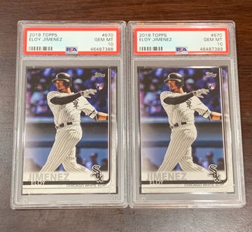 (2) 2019 Topps Eloy Jimenez PSA 10