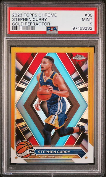 2023 Chrome Gold Refractors Stephen Curry #30 /50 PSA 9