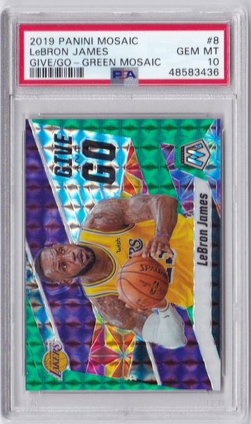 LeBron James 2019 Mosaic Give and Go Green PSA 10