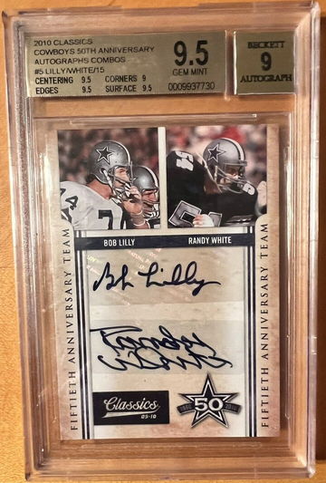 2010 Classics Cowboys 50th Anniversary Auto Combos #5 Lilly/White #/15 BGS 9.5/9