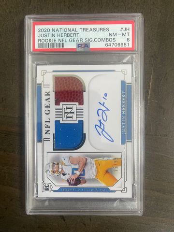 2020 National Treasures Justin Herbert auto /99 PSA