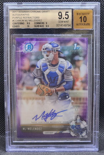 2017 Bowman Chrome MJ Melendez Purple Auto 
