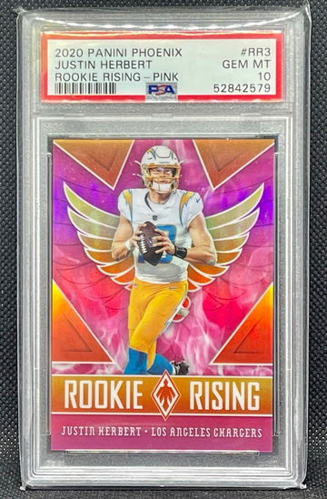2020 Phoenix Justin Herbert Rookie Rising Pink PSA 10