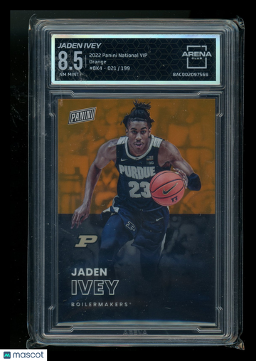 2022 Panini National VIP Orange Jaden Ivey #BK4 /199 Arena Club 8.5