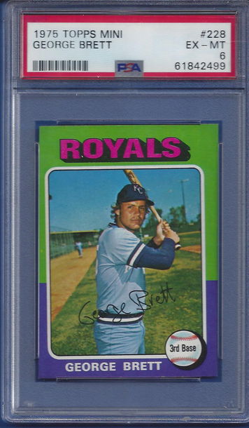 1975 Topps Mini #228 George Brett RC PSA 6 Just Graded (BillsGridironGreats)