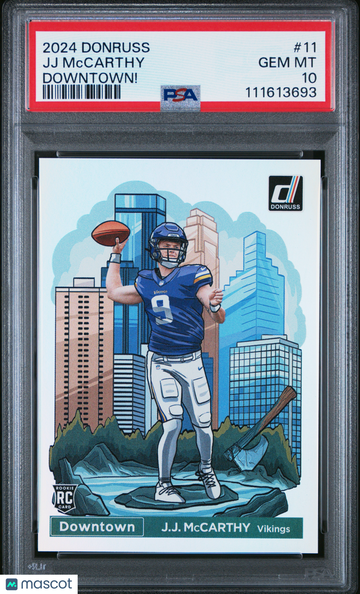 2024 Panini Donruss Downtown! JJ Mccarthy #11 PSA 10