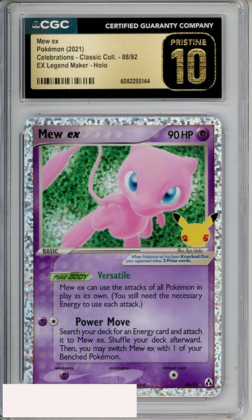 2021 PKMN CLEB CLASSIC COLL MEW EX LEGEND MAKER HOLO 88 CGC 10 PRISTINE