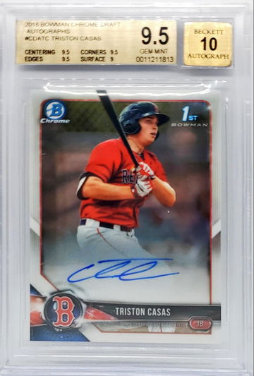 BGS 9.5 Triston Casas Bowman Chrome Auto 