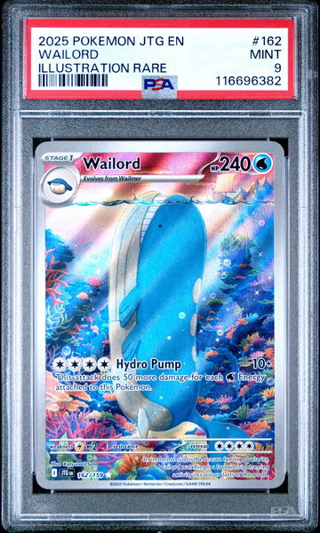 2025 Pokemon Scarlet and Violet Journey Together Illustration Rare Wailord #162 PSA 9