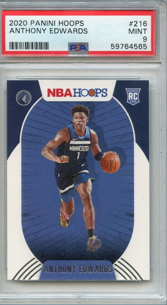 2020-21 Hoops #216 Anthony Edwards RC PSA 9