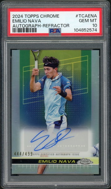 2024 Topps Chrome Tennis Autographs #TCAENA Emilio Nava Refractor PSA 10