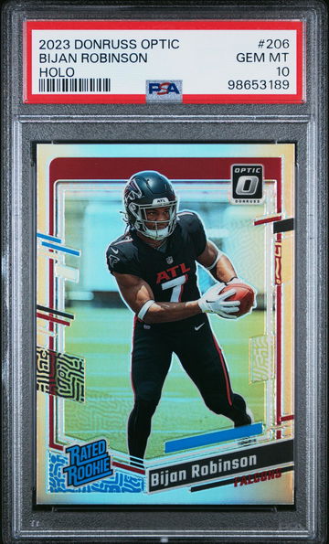2023 Donruss Optic Rated Rookie Holo Bijan Robinson #206 PSA 10
