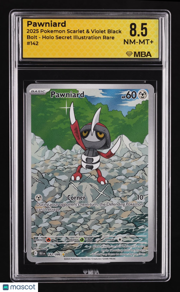 2025 Pokemon Scarlet & Violet Black Bolt Pawniard Holo MBA 8.5 #142