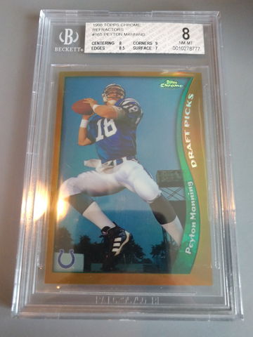 1998 Topps Chrome Refractors Peyton Manning BGS 8 #165