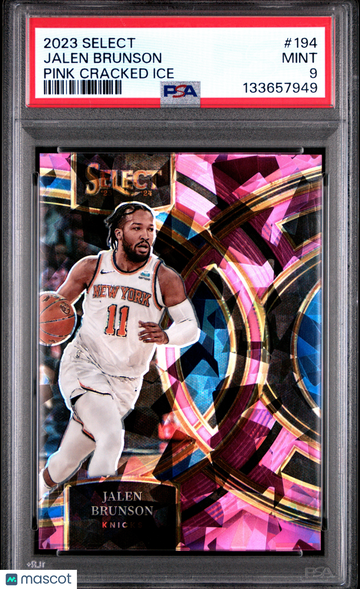 2023 Panini Select Jalen Brunson #194 Pink Cracked Ice PSA 9