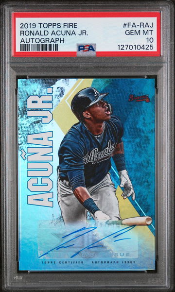 2019 Topps Fire Autograph Ronald Acuna Jr. #FARAJ PSA 10
