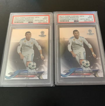 2017 Topps Chrome Soccer Cristiano Ronaldo psa 9 x2