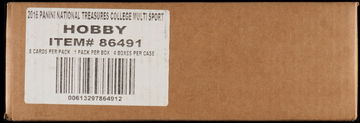 2015-16 NATIONAL TREASURES COLLEGIATE MULTI-SPORT FACTORY SEALED HOBBY CASE 4CT BOX