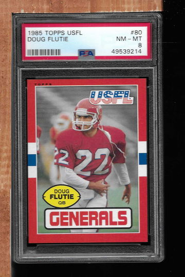 1985 TOPPS USFL DOUG FLUTIE PSA 8