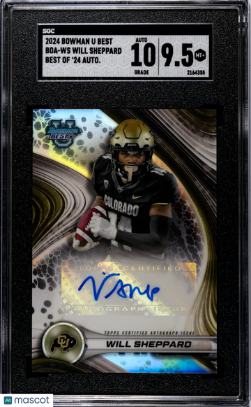 2024 Bowman U Best Will Sheppard #BOA-WS Of '24 Autograph SGC 9.5 Auto 10