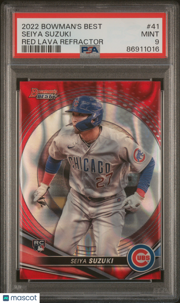 2022 Bowman's Best Seiya Suzuki #41 Red Lava Refractor PSA 9