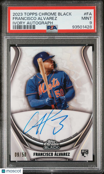 2023 Topps Chrome Black Ivory Autographs Francisco Alvarez #FA /50 PSA 9