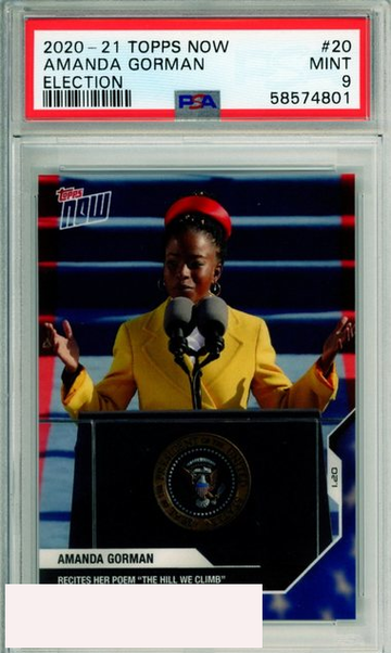 2020 TOPPS NOW AMANDA GORMAN #20 ELECTION INAUGURATION DAY PSA 9 MINT