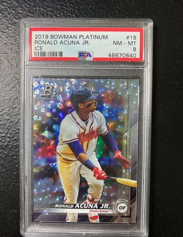 2019 Bowman Platinum Ronald Acuna JR Ice PSA 8