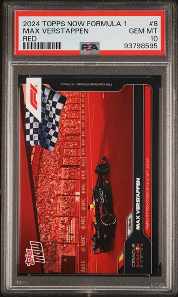 2024 TOPPS NOW FORMULA 1 MAX VERSTAPPEN #/99 RED #8 PSA 10