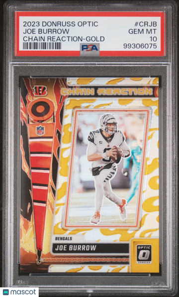 2023 Panini Donruss Optic Chain Reaction Joe Burrow #CRJB Gold PSA 10