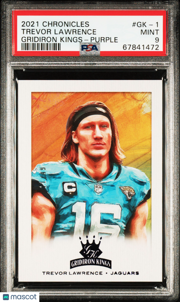 2021 Panini Chronicles Gridiron Kings Trevor Lawrence #GK-1 Purple /49 PSA 9