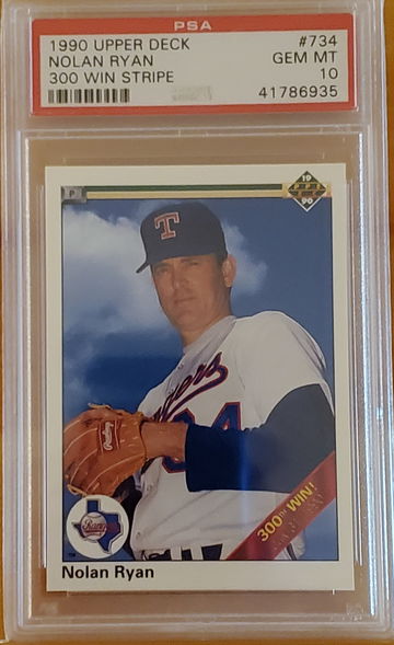 1990 Upper Deck Nolan Ryan 300th win PSA10