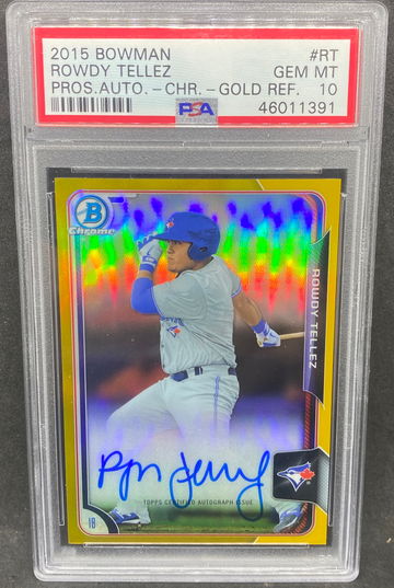 Rowdy Tellez bowman chrome gold Refractor auto