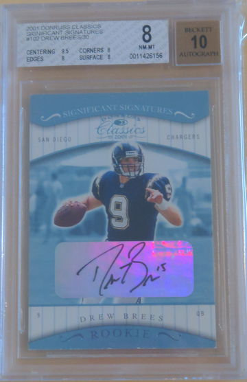 2001 Donruss Classic Auto Drew Brees /30*