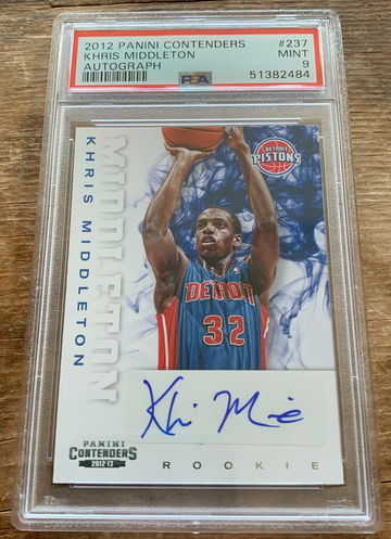 2012 Panini Contenders Khris Middleton Auto PSA 9