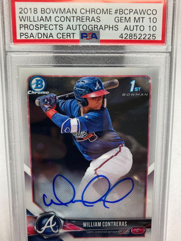 2018 Bowman Chrome William Contreras Gem Mint PSA 10/10