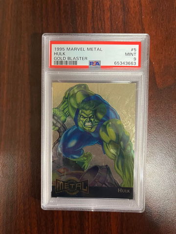 1995 Marvel Metal Hulk GOld Blaster PSA 9