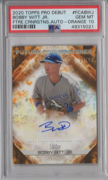 2020 Topps Debut Bobby Witt Jr. AUTO ORANGE PSA 10