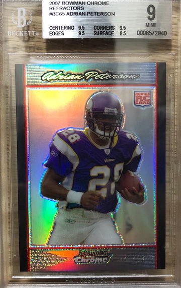 Adrian Peterson 2007 Bowman Chrome Rc Refractor #BC65 BGS 9. 3 - 9.5’s