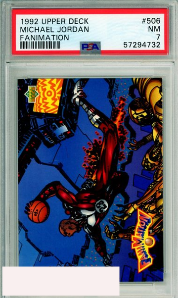 1992 UPPER DECK FANIMATION MICHAEL JORDAN #506 HOF CHICAGO BULLS PSA NM 7