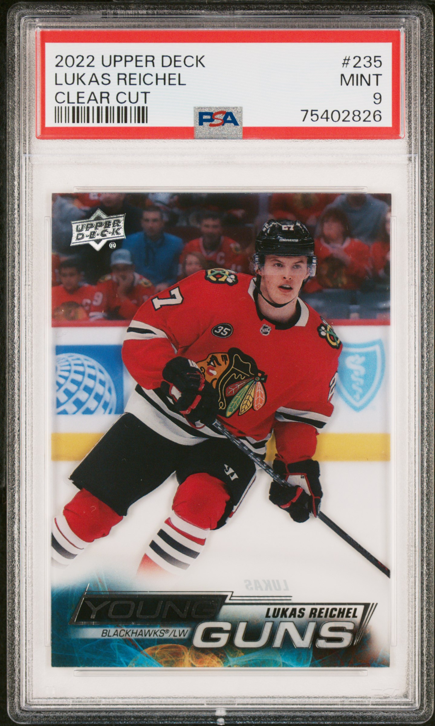 2022 Upper Deck Lukas Reichel #235 Clear Cut PSA 9