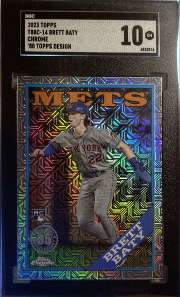 2023 Topps Series 1 Brett Baty Silver Pack Chrome '88 Design Rookie Card SGC 10