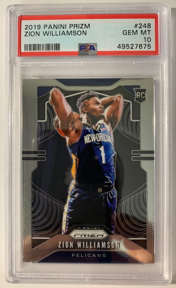 2019-20 Panini Prizm Basketball Zion Williamson Base Rookie PSA 10 GEM-MINT