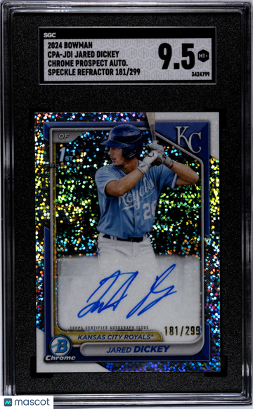2024 Bowman Jared Dickey #CPA-JDI Cpa Speckle Refractor SGC 9.5