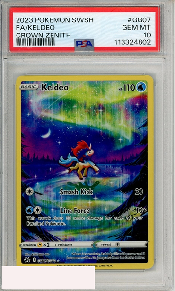 2023 POKEMON SWORD AND SHIELD CROWN ZENITH FA KELDEO #GG07 PSA 10