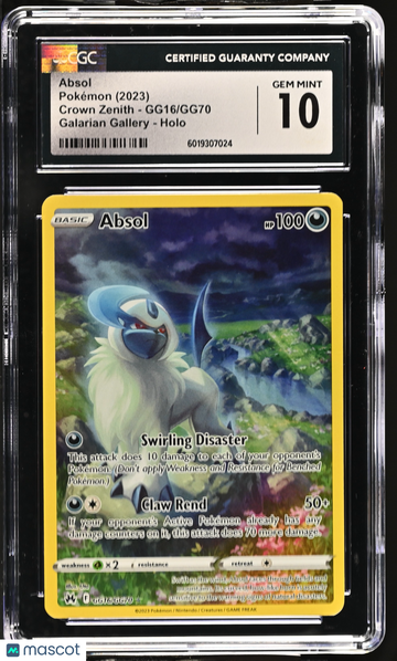 2023 Pokémon Crown Zenith Absol Galarian Gallery CGC 10 #GG16/GG70