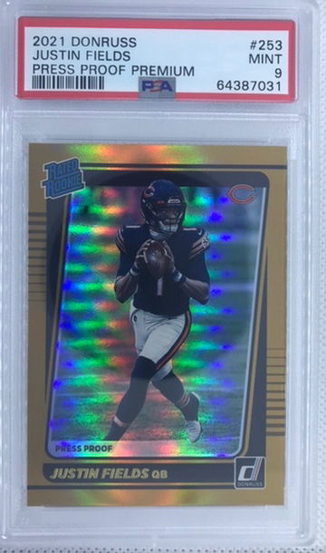 2021 Donruss  Press Proof Premium Justin Fields PSA 9