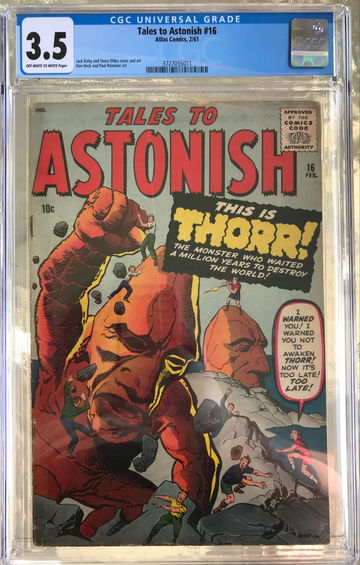 Tales to Astonish #16 (1961) CGC 3.5 -- Thorr story; Jack Kirby & Steve Ditko