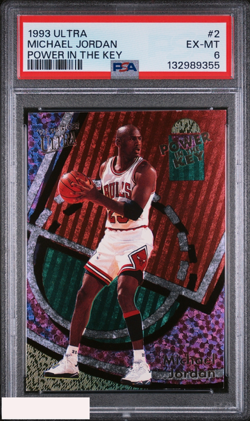 1993 ULTRA POWER IN THE KEY MICHAEL JORDAN #2 BULLS HOF PSA 6 EX-MT